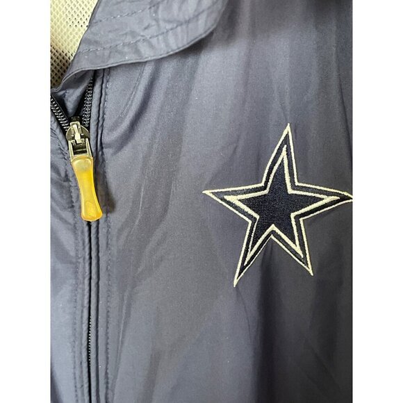 Reebok NFL Dallas Cowboys Windbreaker Jacket Navy & White Men L - Picture 3 of 16